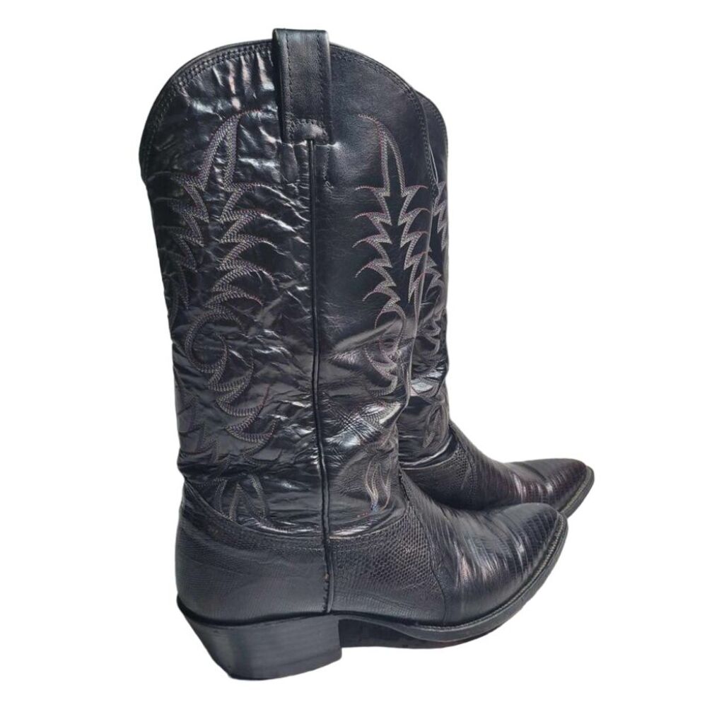 3093‎ Nocona Lizard Black Boots Men's 9D